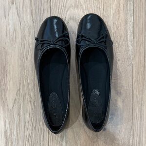 H&M Shiny Leather Black Women's Ballet Flats Brand New!